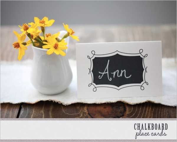 Also love this chalkboard place card printable