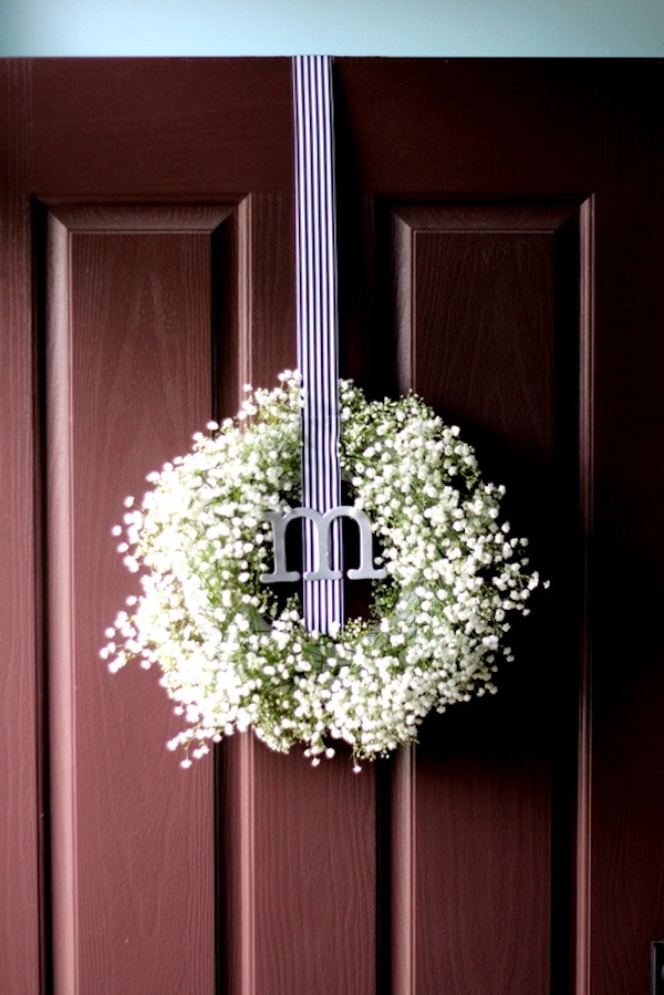 wreath full with blue