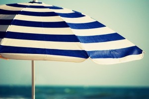 beach blue umbrella