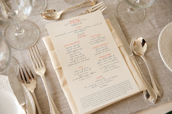 autumn wedding menu