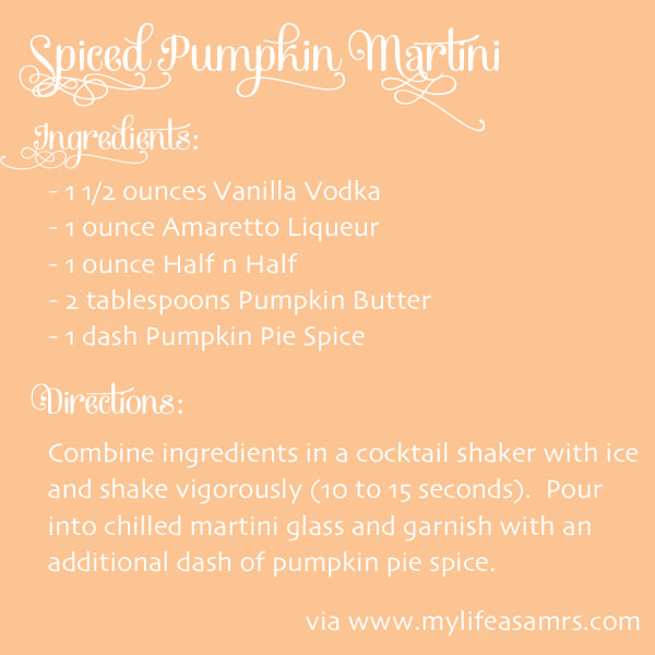 spiced pumpkin martini recipe