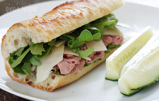 Roast Beef-Arugula-and-Shaved-Parmesan-on-a-Baguette